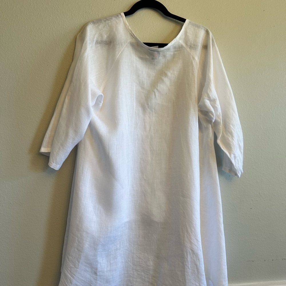 100% Linen Matchpoint Shell Button Blouse Lagenlo… - image 2